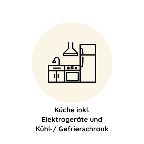 Icon, das eine Einbauk&uuml;che zeigt in Zeichenschrift